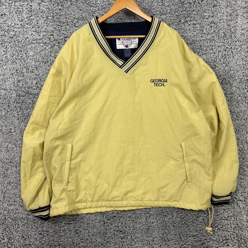 Vintage Georgia Tech Yellow Jackets Jacket Mens 2XL Gold NCAA Champion Pullover